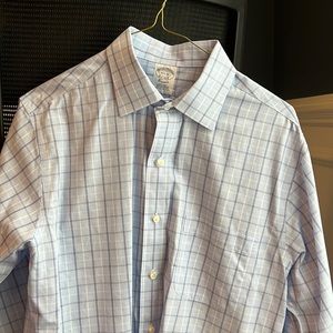 Brooks Brother non-iron dress shirt, black/blue box, size 15.5/32 regent fit.
